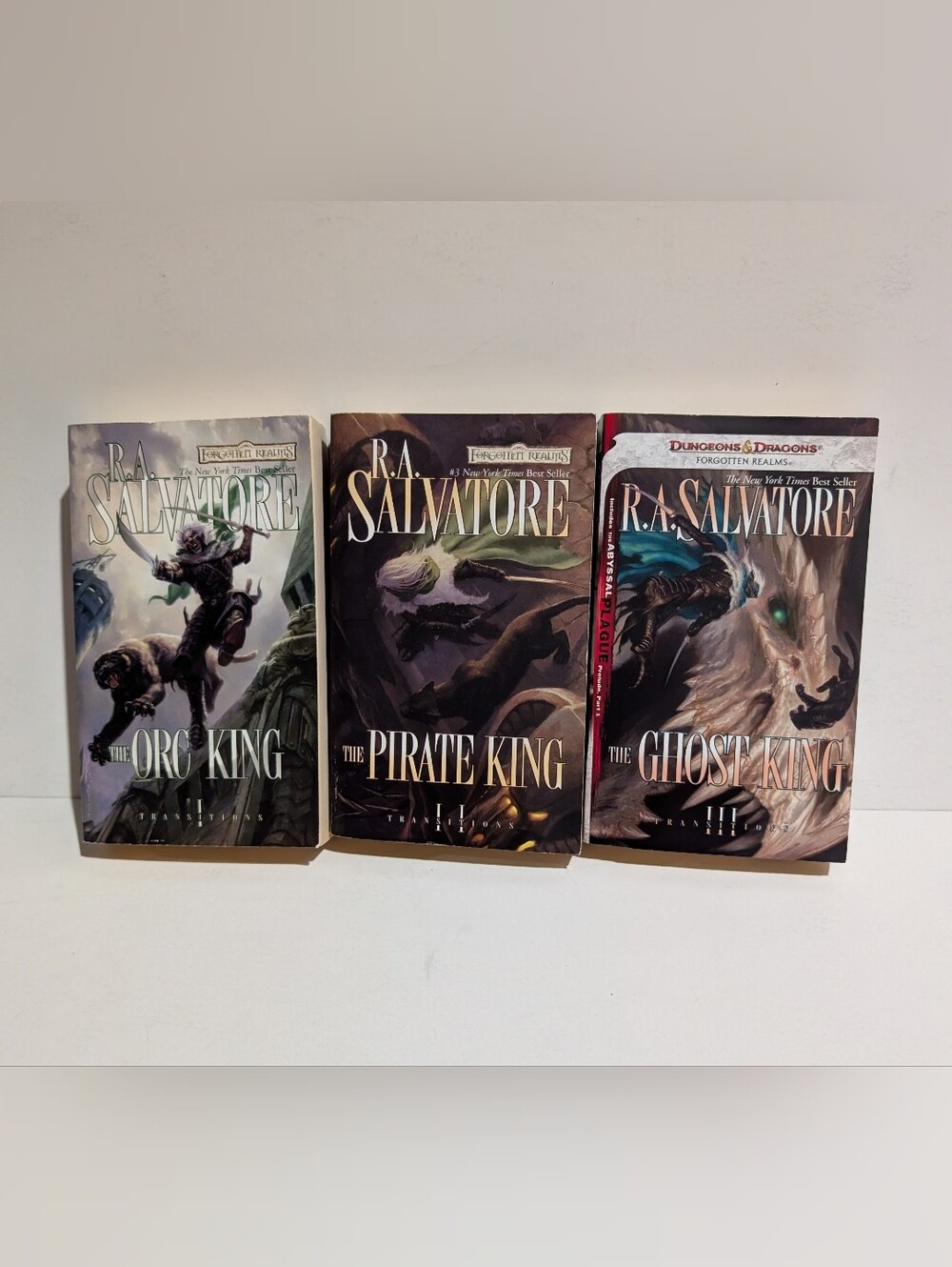 Forgotten Realms TRANSITIONS Book Set 1-3  Orc Pirate Ghost King RA Salvatore